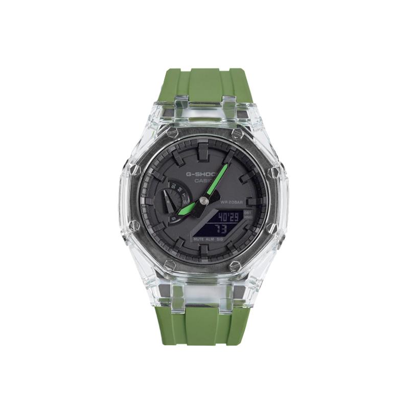 

CASIO Unisex Liquid Crystal,Analog Dual Display Series 48.5mm Black Watch GA-2100-1A1(Watch8--) Regular Watch Box