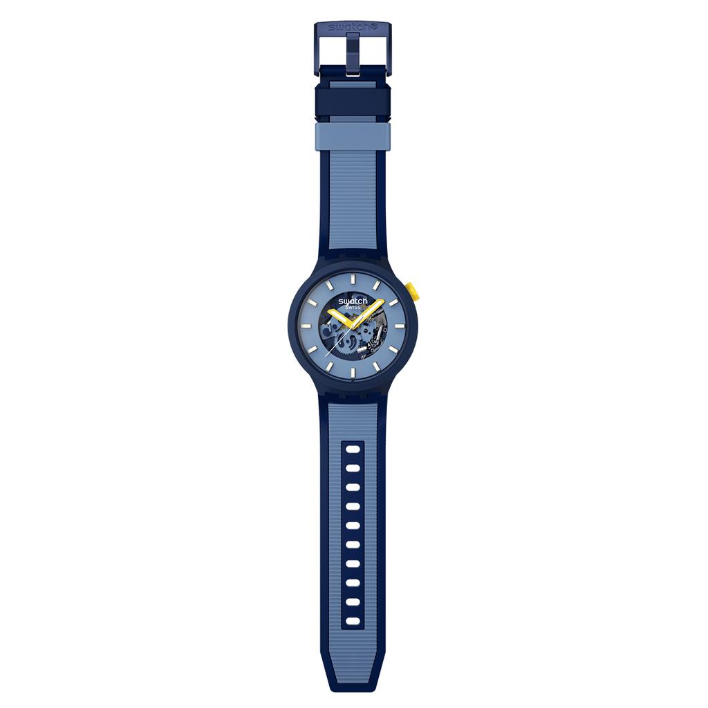 SWATCH Men's Watch Swiss Watch Quartz Movement Blue Dial Biosource Material Case SB05N117