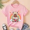 Capybara Cartoon Capybara Kun Cute Peripheral Printed Tshirt New Unisexs and Unisexs Loose Casual Fashionable Short Sleeved Shirt