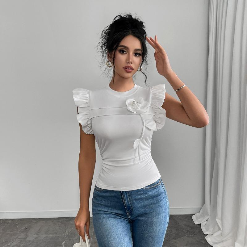 

Женские летние независимые однотонные обтягивающие темпераментные топы с круглым вырезом без рукавов для поездок на работу XL белый