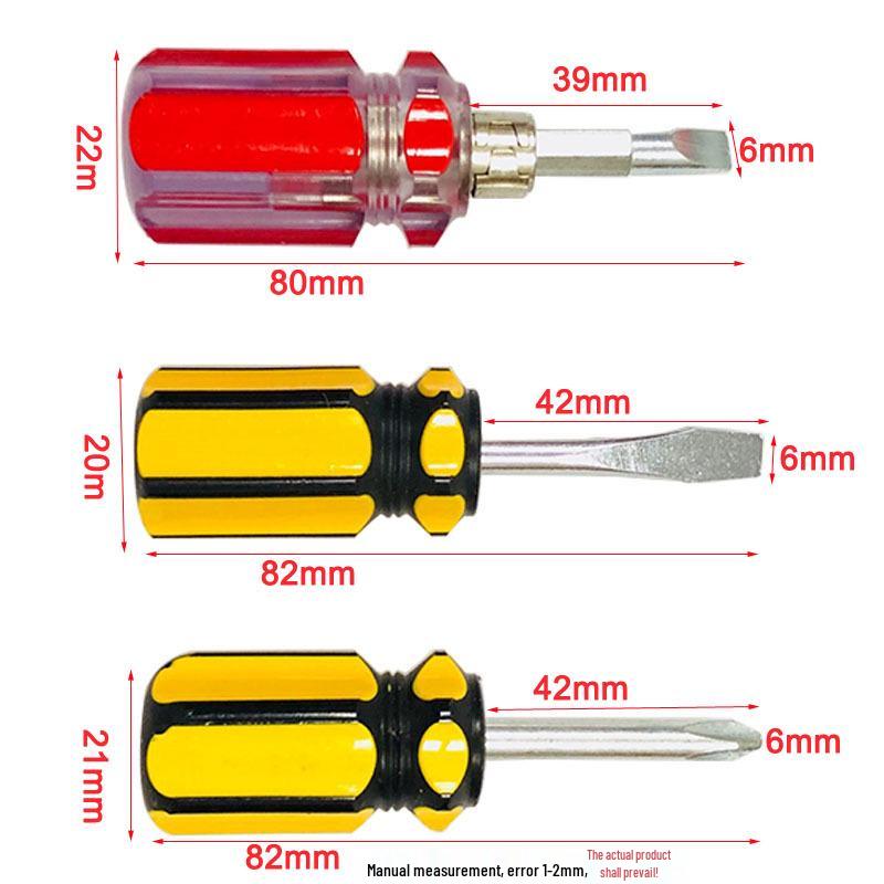 Crystal Stripe Screwdriver Set: Radish Head Phillips & Flathead, Small Screwdriver, Two-Color Handle