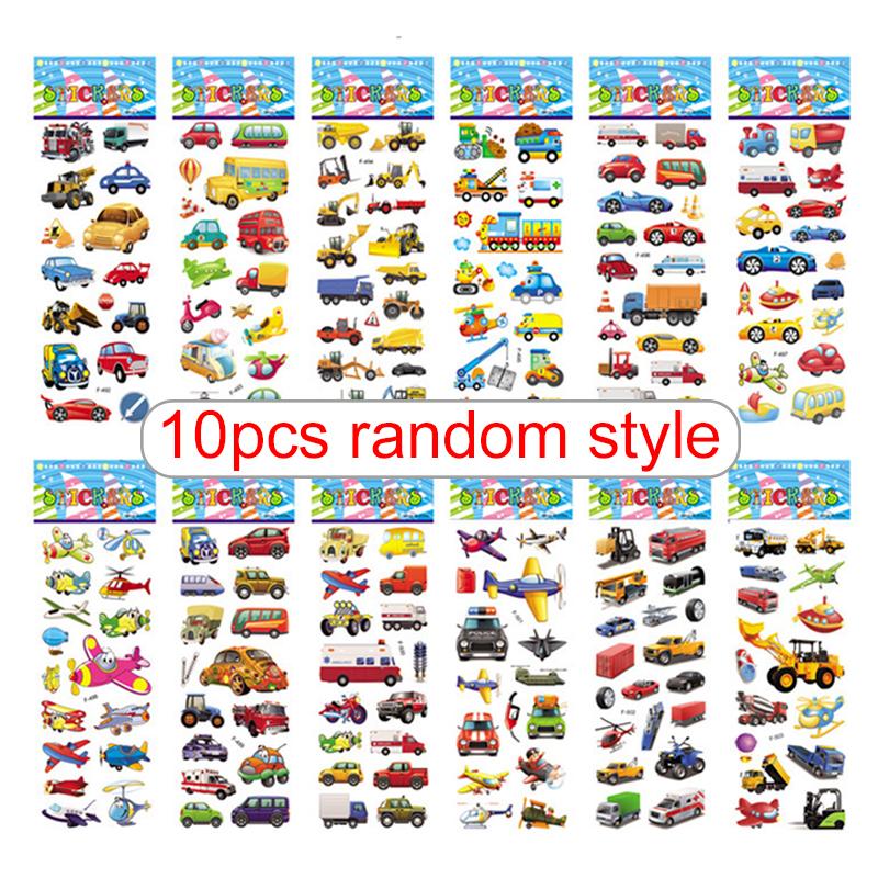10sheets 3D Bubble Decorative Sticker Colorful Cartoon Cute Style Reusable Stickers for Birthday Christmas New Year Gift TMZ