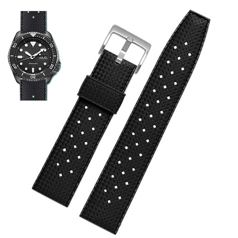 Tropical Rubber Strap  for Seiko SRP777J1 Soft Silicone Diving Waterproof Breathable Sport Wristband Men 20mm 22mm Watch Band