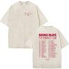 Vintage Washed Rapper Bruno Mars New Album  Graphic T Shirts Mens Hip Hop Pop Loose Fashion Short Sleeve Tshirt Streetwear