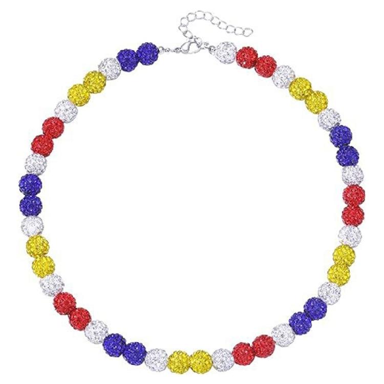 Уникальное ожерелье из бусин, цепочка на ключицу с диско-шаром, уникальный подарок для бейсболиста