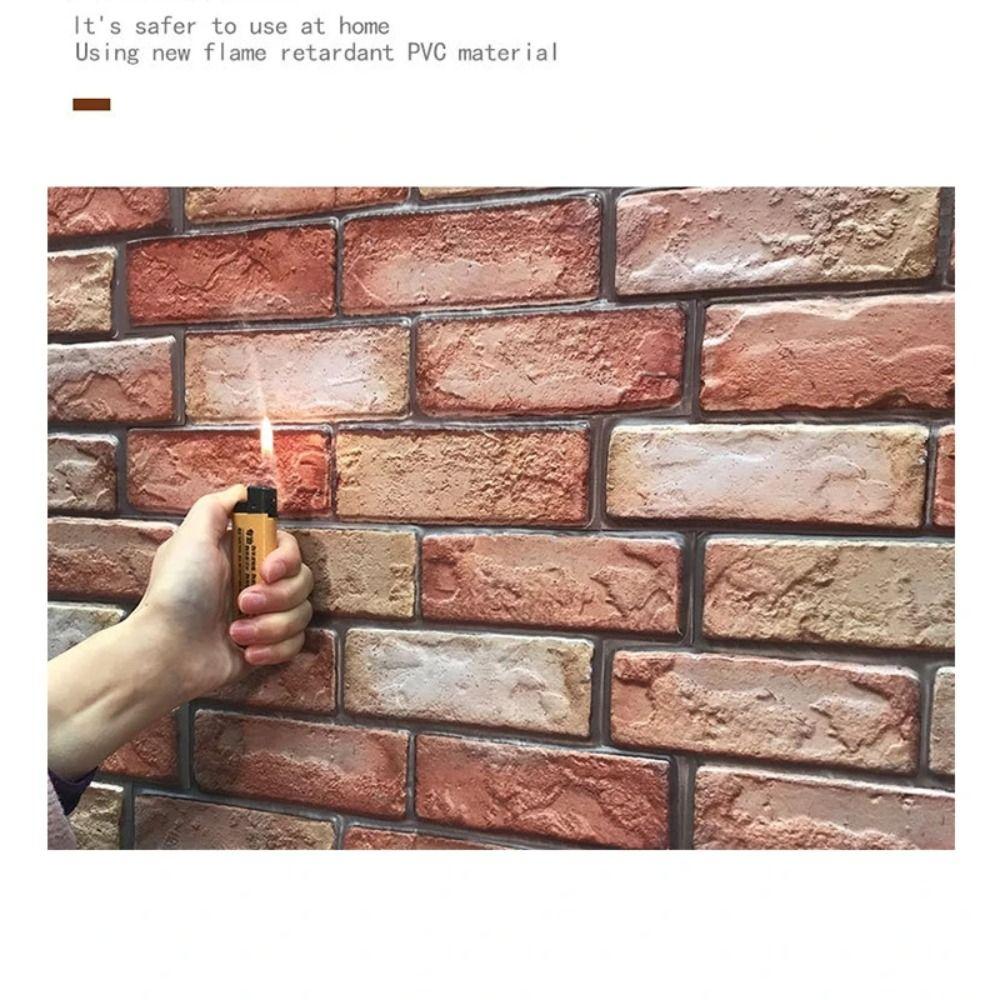 Kolej DIY Cihlový design pro nástěnnou dekoraci Nástěnná nálepka 3D Tapeta Pozadí Tapeta