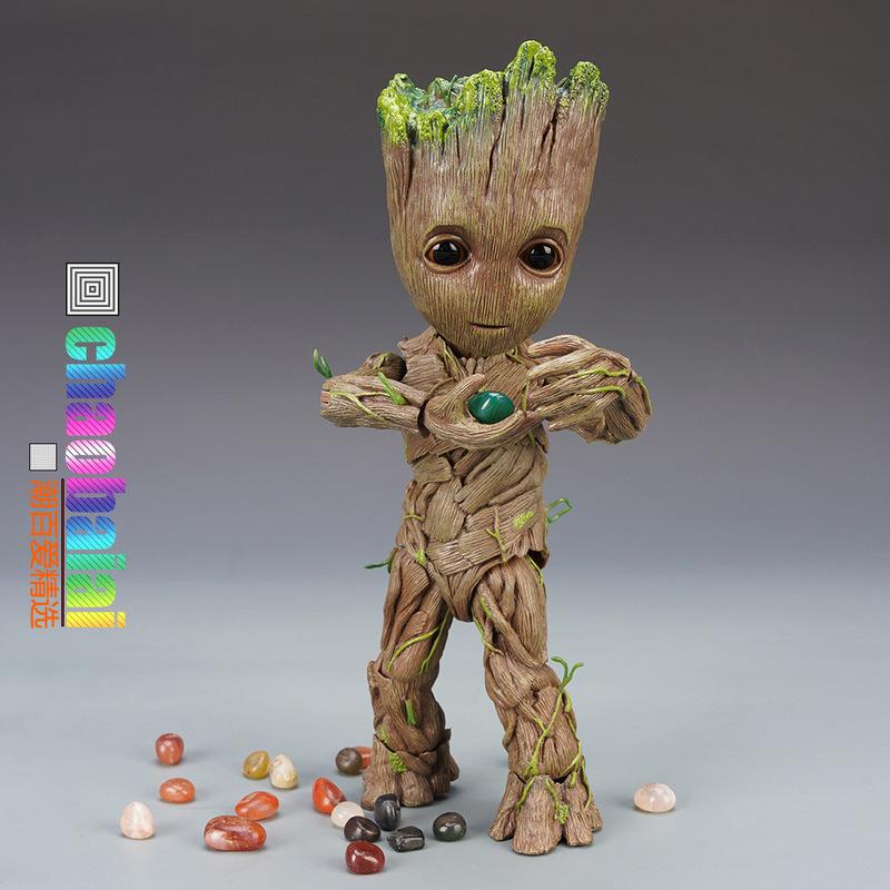 25cm 1:1 Guardians Of The Galaxy Groot Action Figures Cute Small Tree Movable Statues Model Doll Collectible Ornaments Gifts
