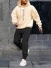 Black Retro Letter Print Men's 2-Piece Set: Hoodie Sweatshirt & Jogging Sweatpants for Winter
