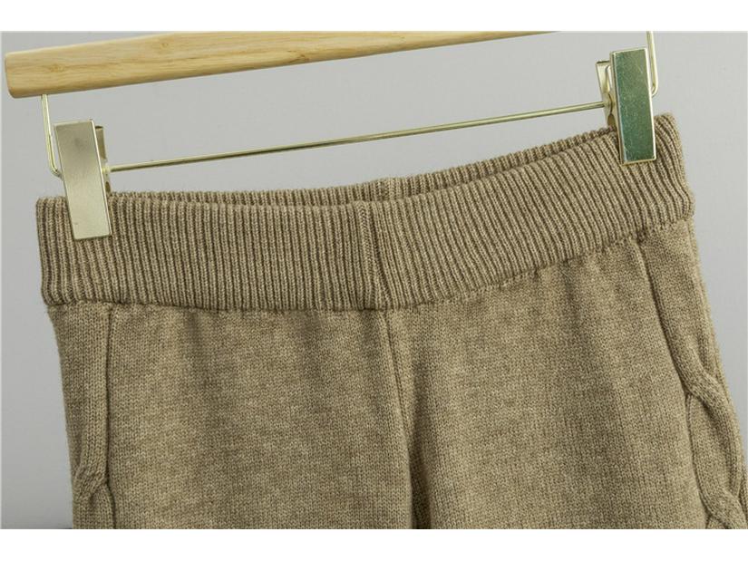 European Casual Knitwear Set - Women’s Hooded Cable Sweater & Wide-leg Pants Two-piece for Spring/Autumn
