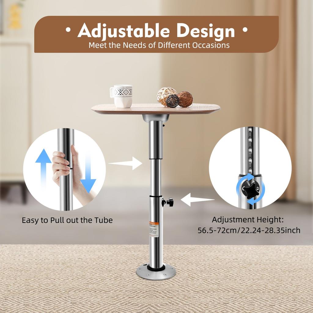 Bymaocar Adjustable Pedestal Marine RV Table Base Mount Caravan Motorhome Table Pedestal Stand Base, 22-28in Furniture Hardware