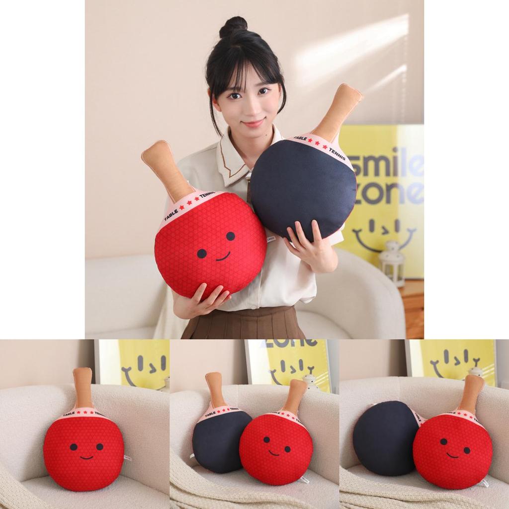 Adorabile Cuscino a Forma di Racchetta da Ping Pong Peluche Double-sided Giocattolo Morbido Per Bambine 42x30cm