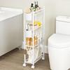 Multi-layer Bathroom Shelf with Wheels - Narrow Gap Storage Trolley