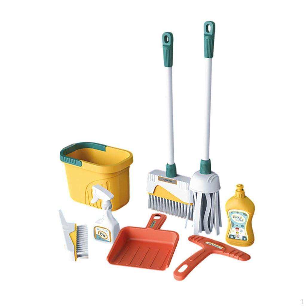 Set de curățenie pentru copii cu mătură și mop pentru distracție interactivă