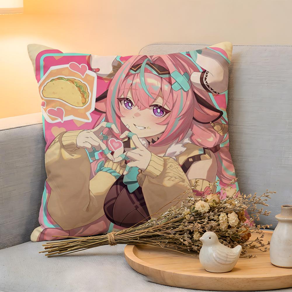 Cushion Cover  Linen  SkinFriendly Soft Decorative Case For Sofa Home Decor Hot Anime Genshin VVaresa Pillow cover