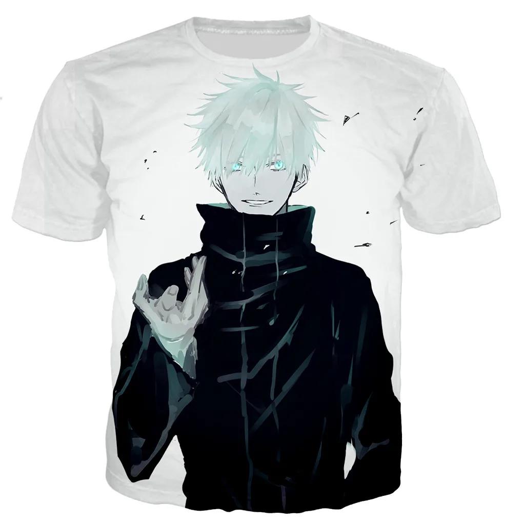 Summer Round Neck 3D Jujutsu Kaisen Satoru Gojo Printed Top Fashionable Casual Short Sleeved Children's Boy T-shirts