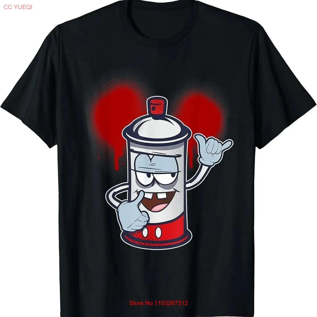 Happy Dancing Graffiti Spray Can Character T Shirt Vintage Comfortable Homme Fashion Stylish Soft Graphic Stretched