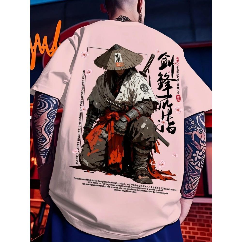 European and American men's summer dark warrior letter print comfortable and breathable round neck T-shirt outdoor street top