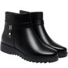 Mom Short Boots Autumn and Winter Shoes New Soft Leather Cotton Shoes Flat-soled Warm Boots Women's Velvet Leather Shoes    and Elderly Women's Shoes
