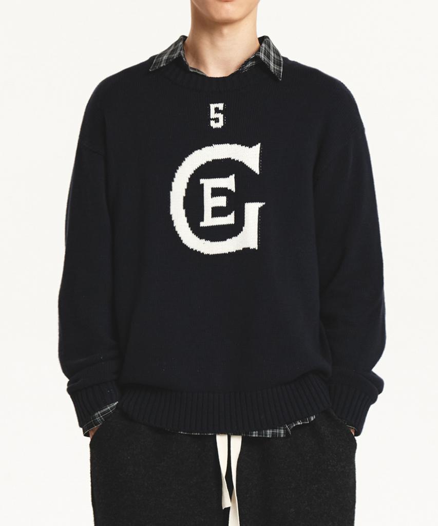 GARDEN EXPRESS Ge Intarsia Sweater (Navy)