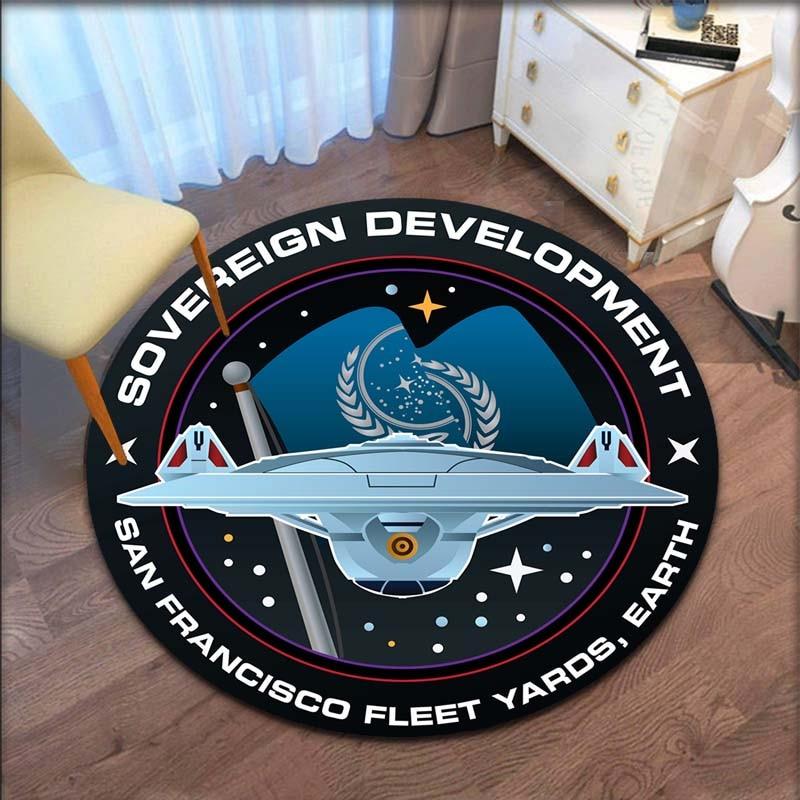 Star Trek Logo-Bereich, runder Teppich, dekorativer Wohnzimmerteppich, Fußmatte, Badematte, Souvenir, Heimdekoration, Teppiche für das Wohnzimmer