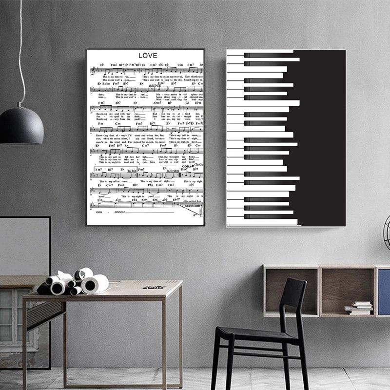 Piano Blanco y Negro con Flores Animal Perro Gato Mascota Música Pintura en Lienzo Pósteres e Impresiones Arte de Pared Imagen de Mujer Decoración para el Hogar