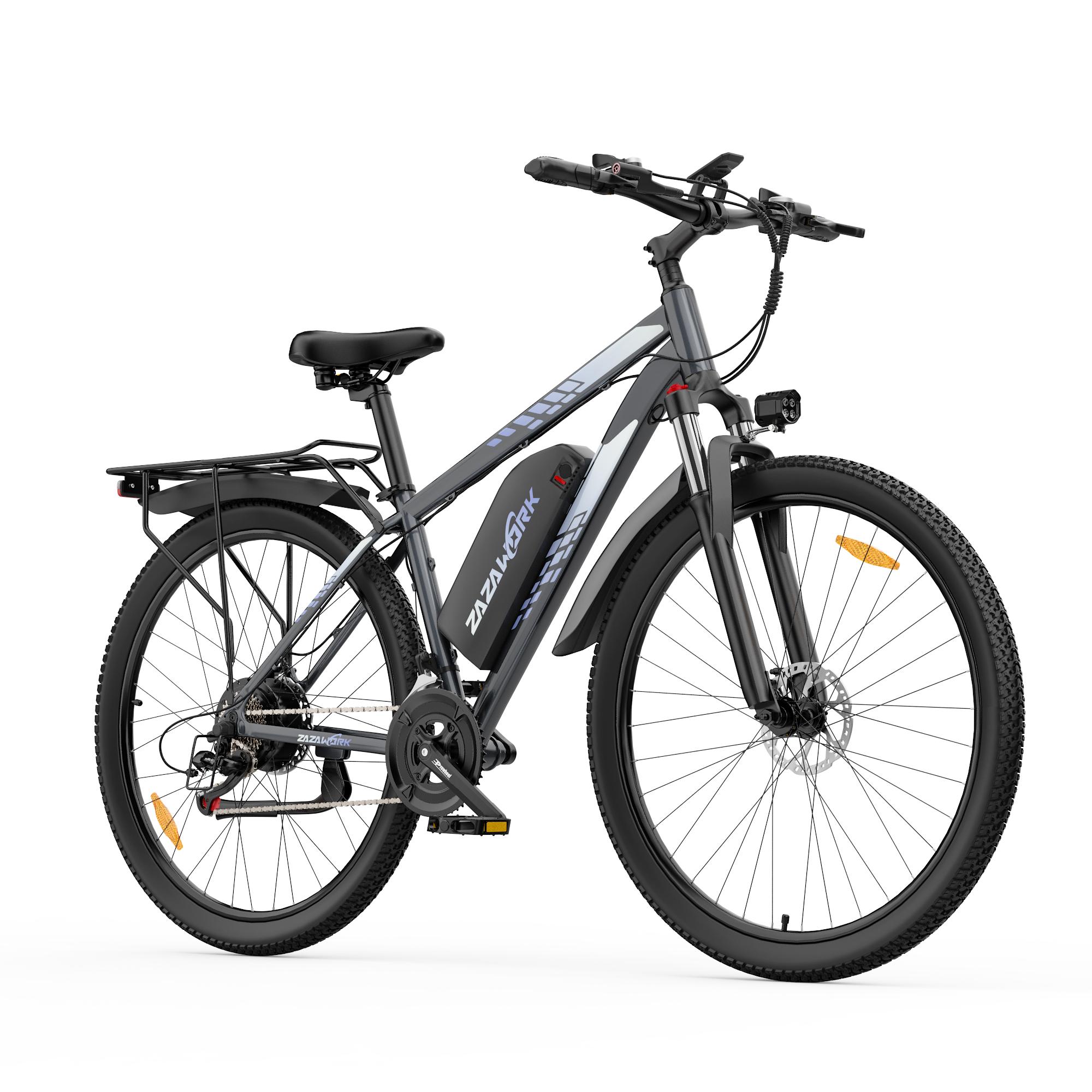 ZAZAWORK C29 PRO Elektrofahrrad mit APP-Steuerung, 48V 20Ah Akku, Shimano 21-Gang grau