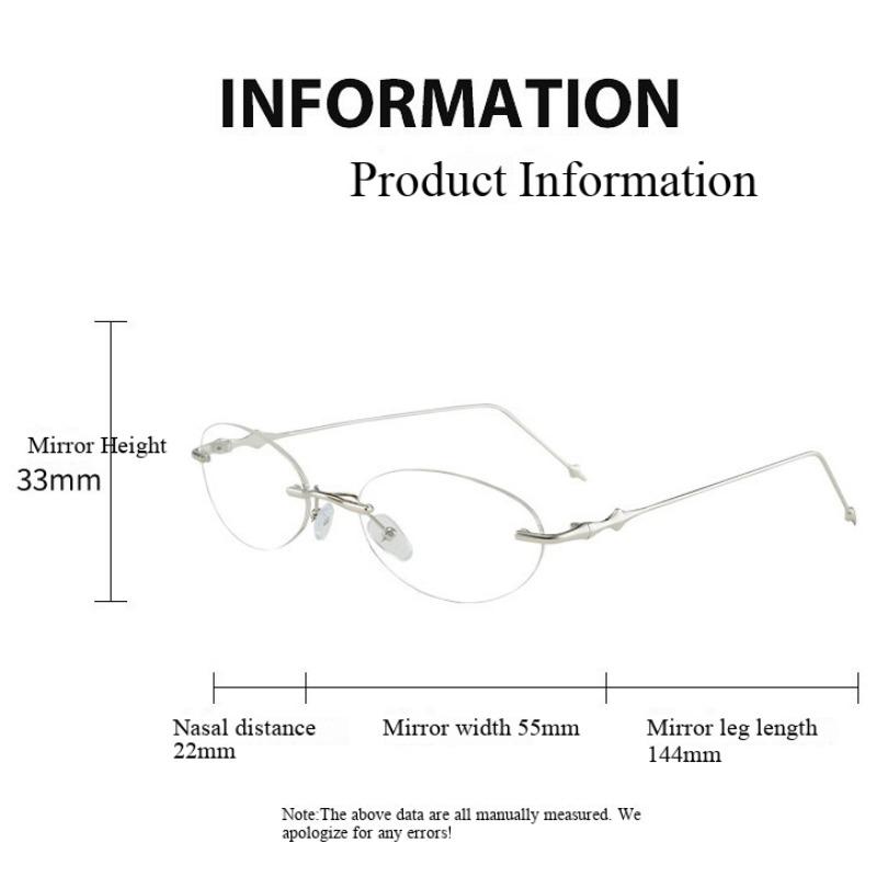 Women‘s Frameless Anti Blue Light Reading Glasses Unisex Ultra Lightweight and Fashionable Borderless Farsight Eyeglasses To+4.0