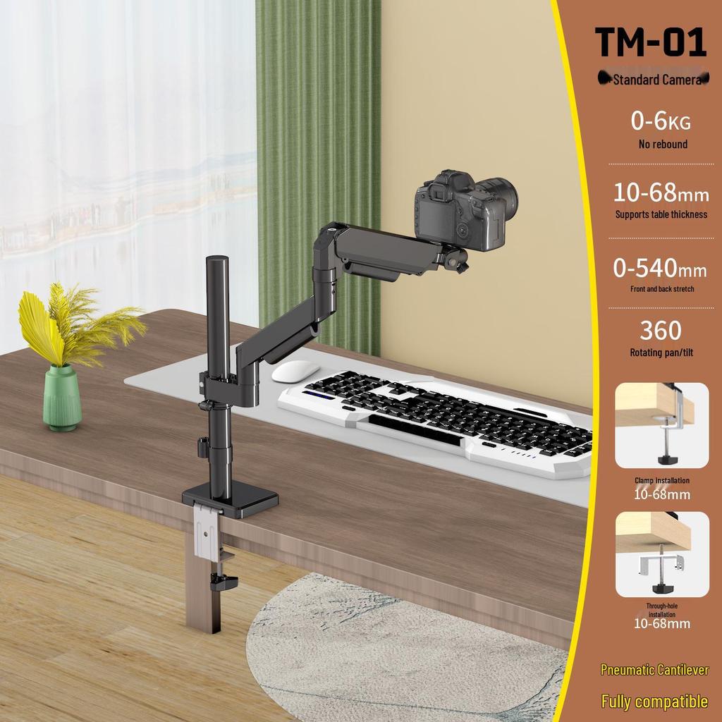 Suporte de Câmera DSLR Overhead Rotativo 360° Universal com Suporte Dobrável Telescópico