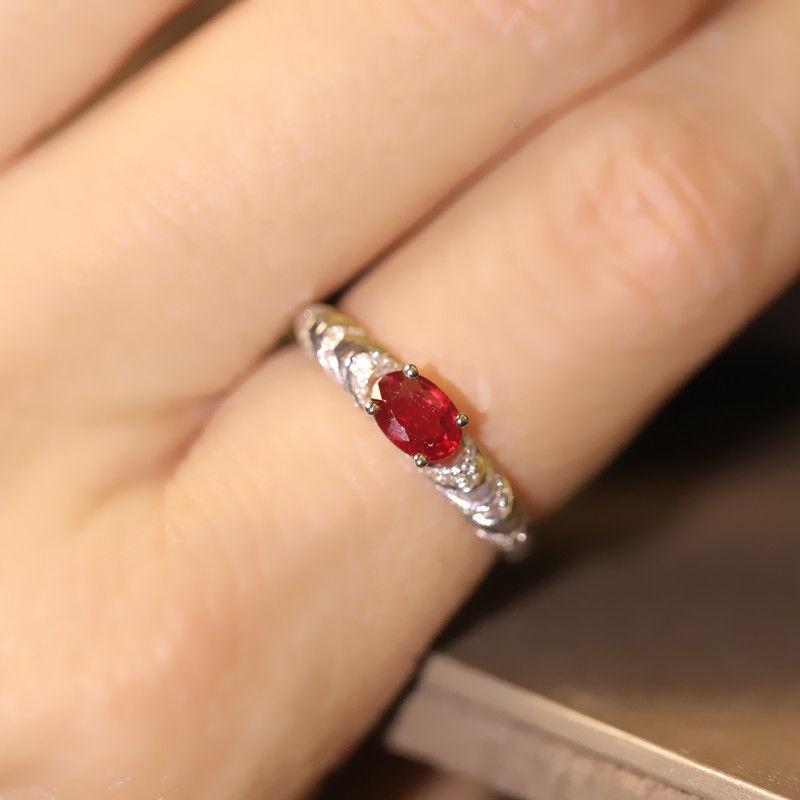 Imitation Ring Women'S Exquisite And Small Red Stone Design Sense Of Living Mouth Adjustable Ring