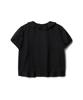 Tudument Short-Sleeve Blouse With Ruffled Collar_Black