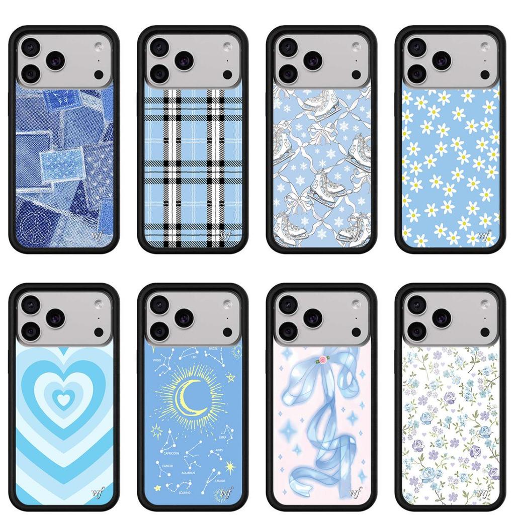 WildFlow Blue Denim Phone Case for iPhone 17/16 Pro Max/15 Plus - Protective Cover