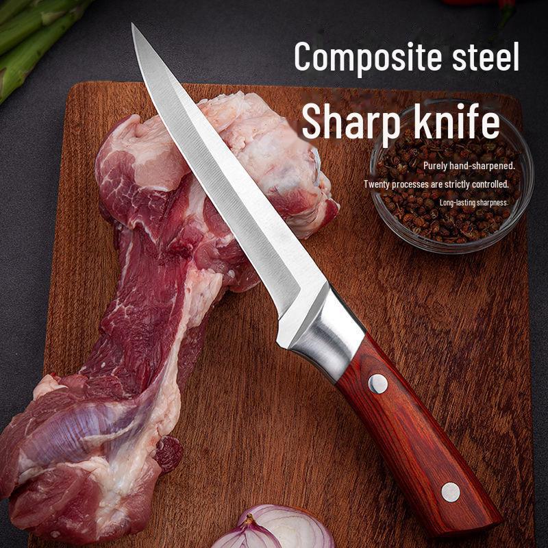 Stainless Steel Multi-Purpose Boning & Butcher Knife - Sharp Meat & Bone Cutting Tool for Chefs