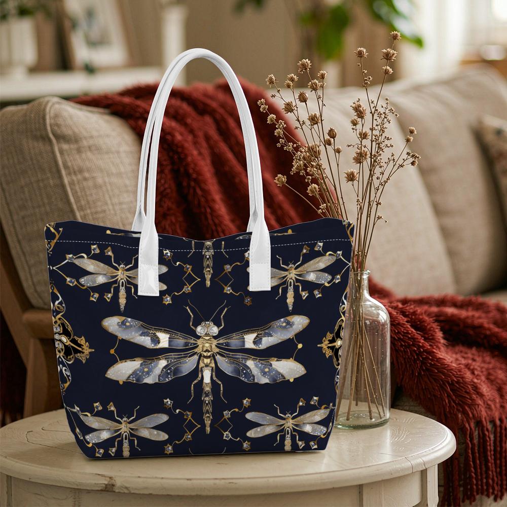 Elegant Dragonfly Print Tote Bag for Daily Use
