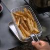 Portables Stainless Steel Frying Basket Multipurpose Pots with Frying Basket Family Barbecue Accessory