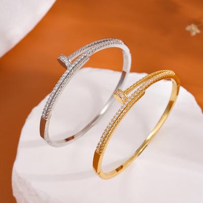 Copper Micro Inlaid Zircon Bracelet, High-end Women's Bracelet, Fashionable Bracelet Accessory