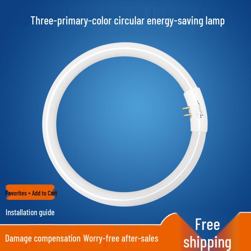 Okrúhla štvorpinová žiarivková stropná lampa T5/T6 - 22W/32W/40W/55W, Biela farba svetla, Energeticky úsporná, Trojfarebná.