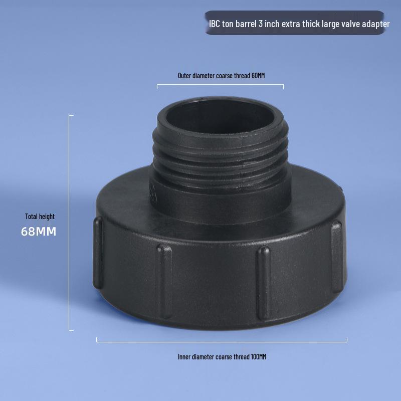 Adattatore per valvola IBC Tote: Valvola a farfalla e valvola a saracinesca da 3" a 2" DN100 a S60 Filettatura grossa.
