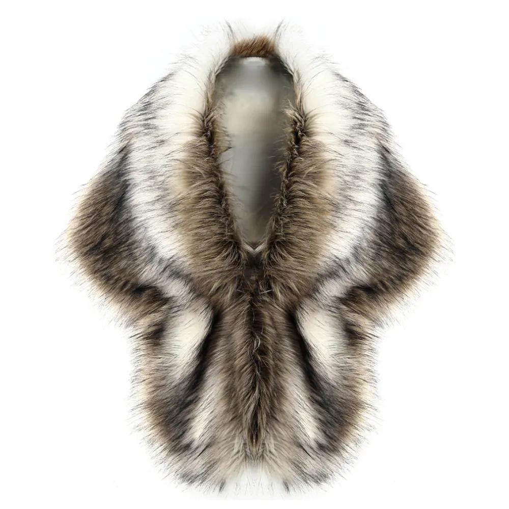 Shawl Elegant Faux Fur Shawl Warp Stole Evening Wedding Women