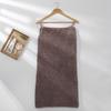 Women's Wearable Polyester-Spandex Coral Fleece Bath Towel - Thickened & Versatile for Summer