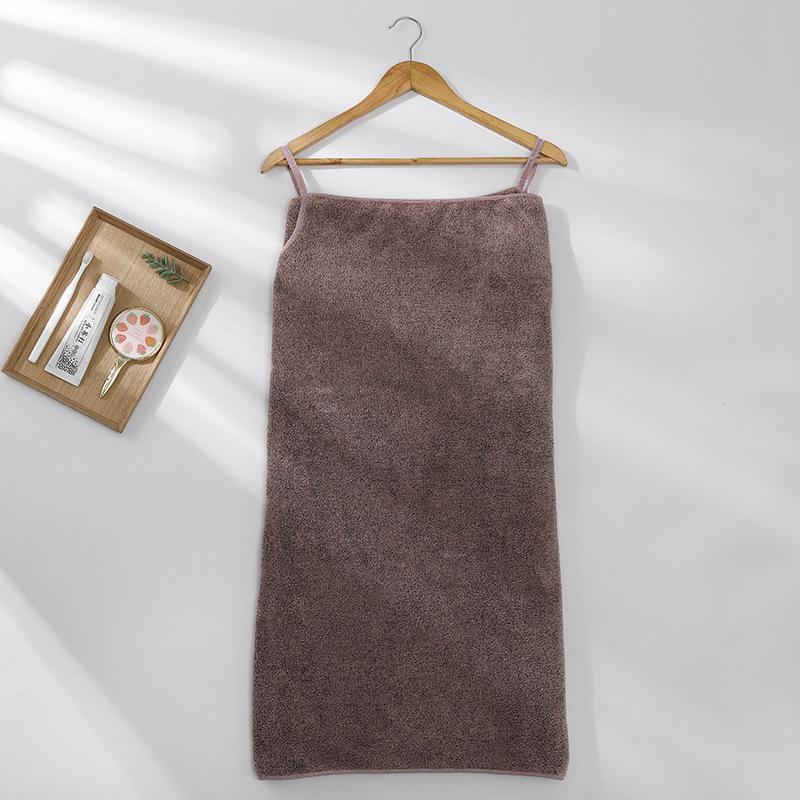 Women's Wearable Polyester-Spandex Coral Fleece Bath Towel - Thickened & Versatile for Summer