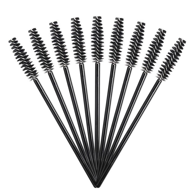 50-Pack Disposable Mascara Brushes with Nylon Bristles and Hollow Rod for Eyelash Makeup