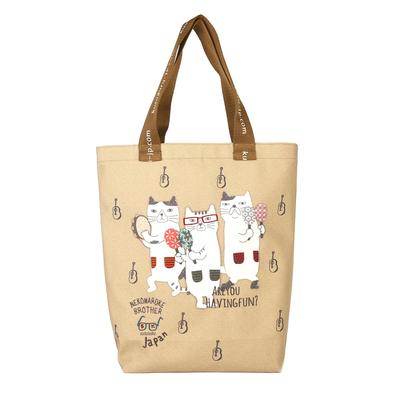 [Kusuguru Japan] Thick Fabric Tote Bag, Nekomaruke BE