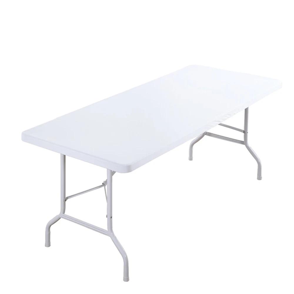 

Эластичная праздничная скатерть для стола, однотонная стретч-скатерть для коктейльного стола для свадьбы, банкета, мероприятия, выставки, вечеринки, обеденного стола 122x60cm белый