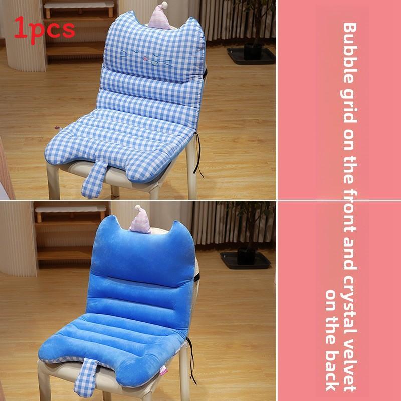 Office And Cozy Study Seat Pad With Bubble Checkered Pattern Plush Toy Gift