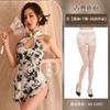 Sex underwear retro stand-up collar high-end cheongsam sexy uniform nightclub tight sleeveless hip-wrapped printing