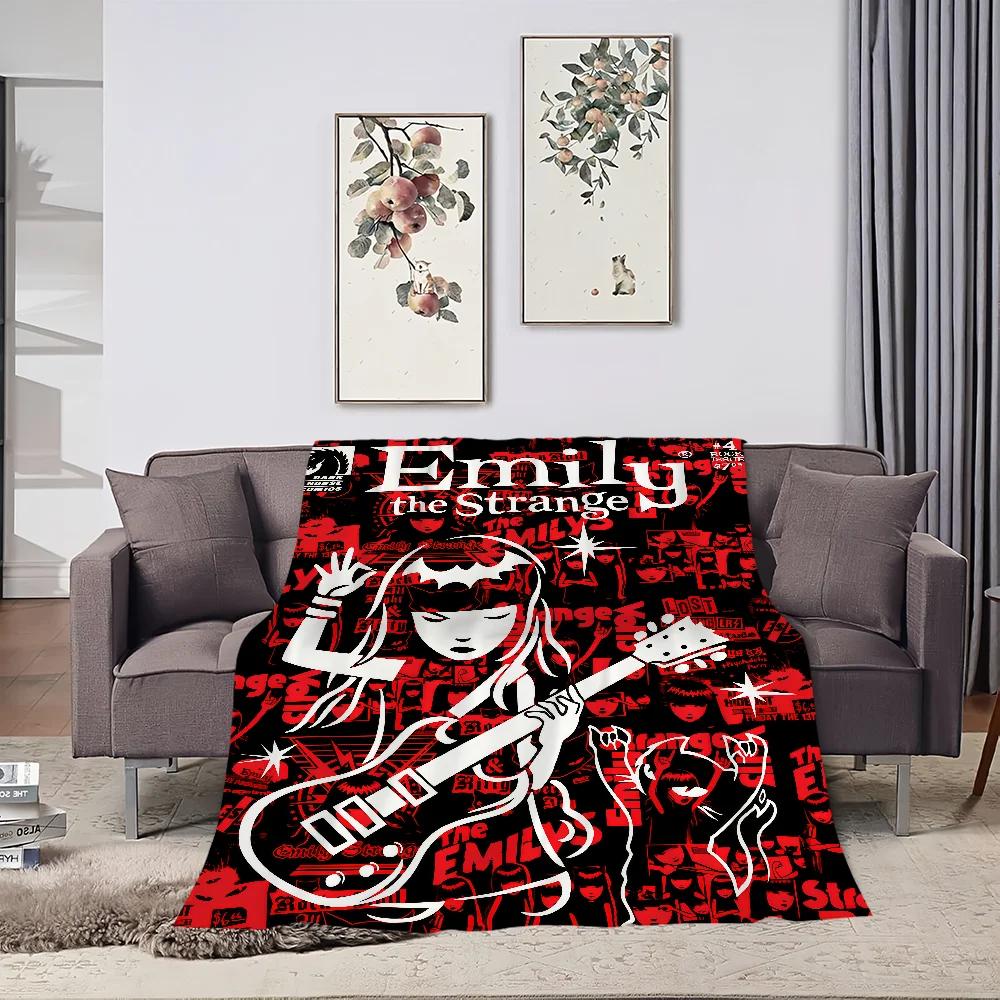 Blanket Flannel warm comfort  soft plush blanket for sofa living room office bedroom travel E-Emily Strange The book gift