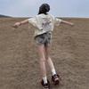 Women's Retro Low Waist Denim Shorts - Slimming Fit for Summer 2026