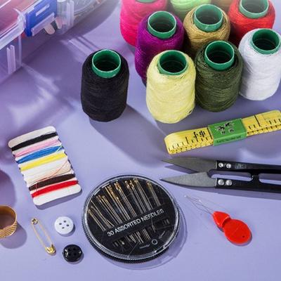 DIY Sewing Set Ten-color Thread with Storage Box Needle and Thread Kit Sewing Box for Quilting Thread Stitching Embroidery Craft