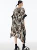Xitao Drucken Patchwork Essbarer Baumpilz Unregelmäßiges Kleid Lose Frauen ZY8829