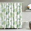 Green Plant Leaves Shower Curtain Fabric Home Decor Waterproof Bathroom Hanging Rod Hook Shower Curtain Shower Decoration